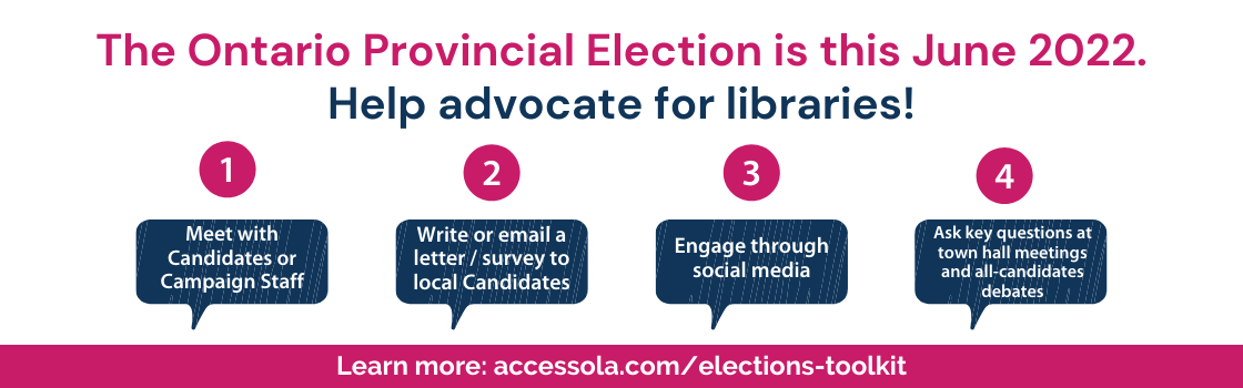 Ontario is Going to the Polls this June. Help advocate for Libraries!